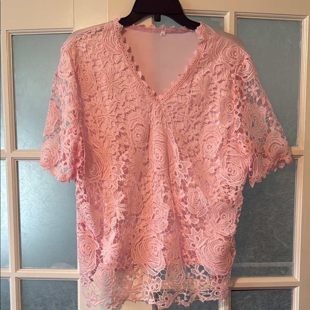 Pink Lace Blouse